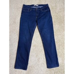 Levis Womens Mid Rise Skinny Jeans Size 14 Dark Wash Stretch Denim Pants